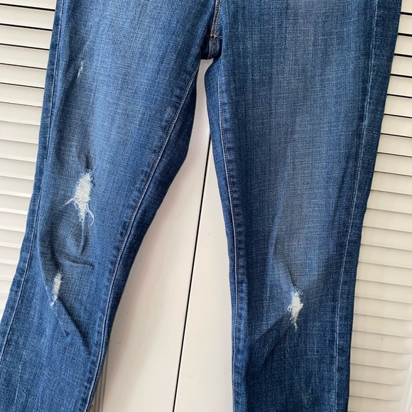J Crew Factory Mid Rise Jeans Size 27 Skinny Distressed - Picture 2 of 7